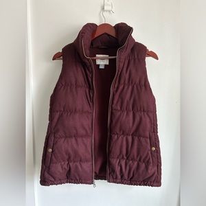 Old Navy Full-Zip Burgundy Puffer Vest